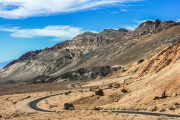 The Artist Drive in the Death Valley National Park on a beautiful day of summer, California, USA.