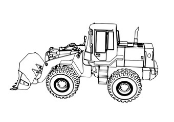 Fototapeta na wymiar sketch of a construction bulldozer vector
