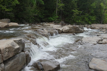 Rocky Gorge cascades at Kancamagus Hwy in the white mountains