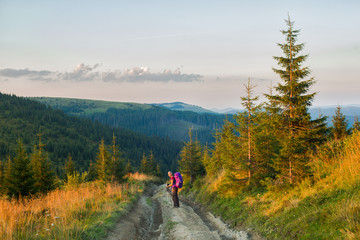 hiking with a backpack