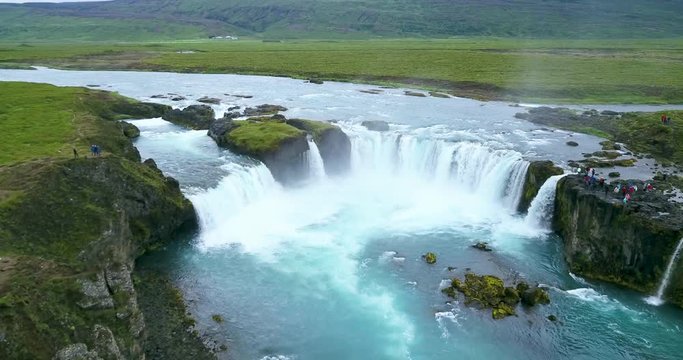 Godafoss Waterfall In The Bardardalur Region of Northern Iceland