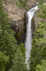 Fototapeta na wymiar Time Lapse of Tower Falls in Yellowstone National Park Wyoming