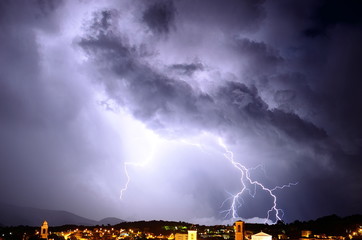 Lightning on the city