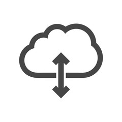 Cloud computing simple vector icon or logo
