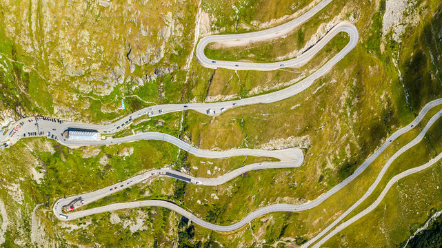 Furka Pass - Switzerland, Glacier Aerial Photography