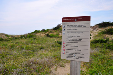 Sand Dune in Cape Hatteras National Seashore, on Hatteras Island, North Carolina, USA.