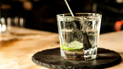 Alcohol cocktail drink on the table in restaurant