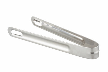 Serving kitchen tongs isolated on white background