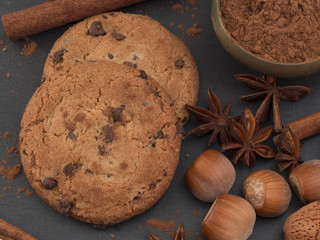 biscuits with chocolate and nuts