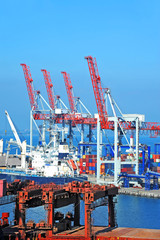 Cargo cranes and bulker