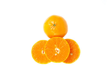 tangerine or mandarin fruit isolated on white background.