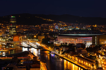 Fototapeta na wymiar City of Bilbao at night, Basque Country, Spain