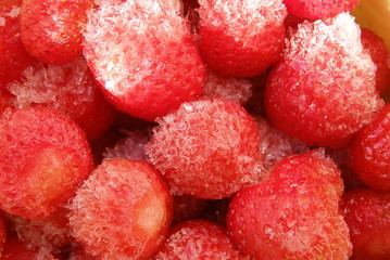 Frozen strawberry berries