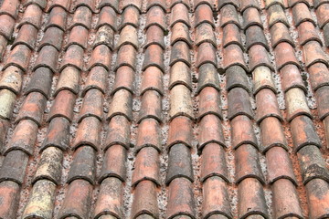 tetto di  tegole in terracotta, texture sfondo