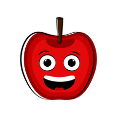 Happy apple cartoon character emote