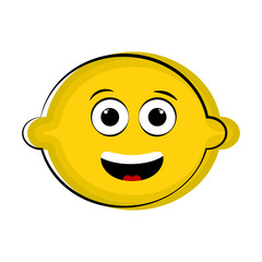 Happy lemon cartoon character emote