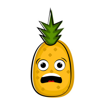 Surprised pineapple cartoon character emote