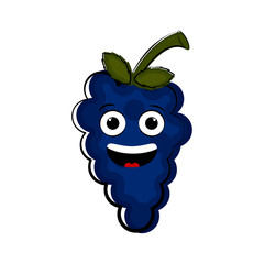 Happy grapes cartoon character emote