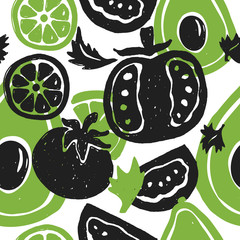 Guacamole. Vector seamless pattern.