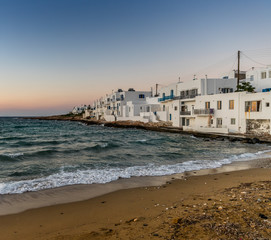 White houses in Naousa, Paros, Greece