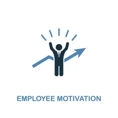 Door stickers Office Employee Motivation icon. Pixel perfect. Monochrome Employee Motivation icon symbol from human resources collection. Two colors element for web design, apps, software, print.