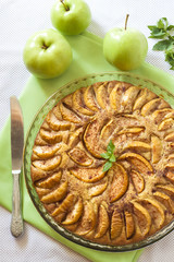 Apple pie with cinnamon and ground almonds
