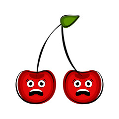 Surprised cherry cartoon character emote