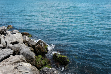 Fototapeta na wymiar Beautiful view of stones in sea