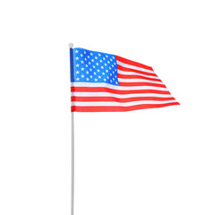 American flag on white background. National symbol