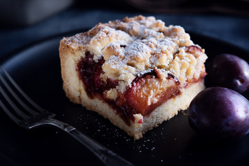 Delicious plum crumble cake