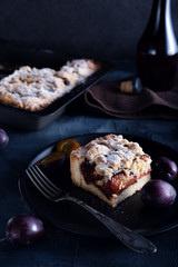 Delicious plum crumble cake