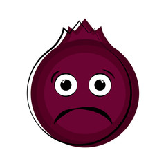 Sad pomegranate cartoon character emote