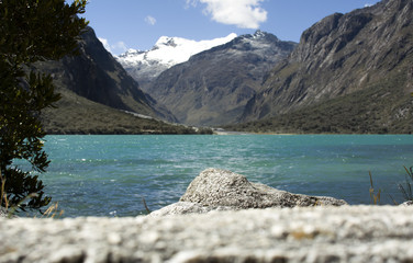 Panoramica nevados de la laguna de Paron en Huaraz Caraz Peru