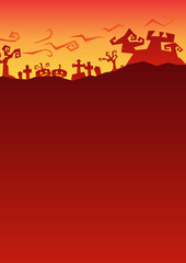 Fototapeta premium happy halloween roughen gradient background, red night party greeting, vector illustration