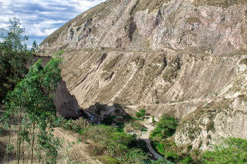 View of the mountains and the abyss. Landscape.