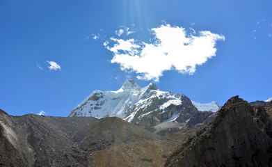 Nevado de la laguna de Paron Caraz Huaraz Peru