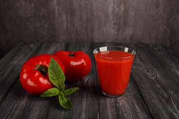 Tomato juice and tomatoes.