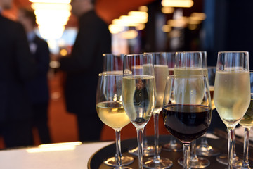 Wine Glasses Being Served at an Event