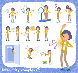 Fototapeta premium flat type Yellow jacket Middle women_complex