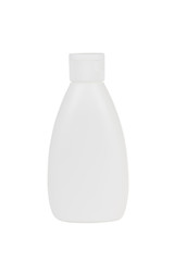 Shampoo, gel or lotion plastic bottle isolated on white. With clipping path
