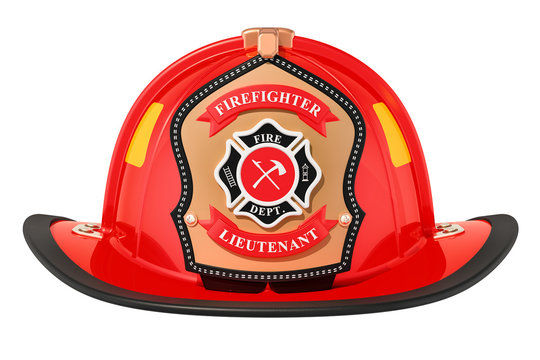 Firefighter Helmet closeup, 3D rendering
