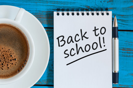 Message at notepad - Back to school. Education concept, 1 september time