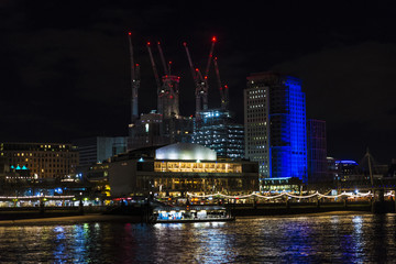 Obraz na płótnie Canvas Skyscraper at night in London, England, United Kingdom