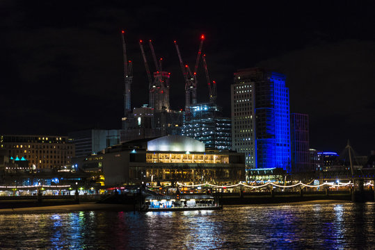 Skyscraper at night in London, England, United Kingdom