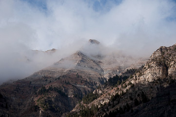 Mountain low hanging Clouds