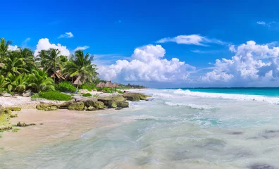 Gordijnen Tropical beach in caribbean sea. © Belikova Oksana