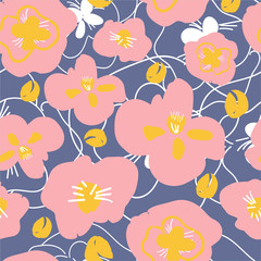 botanical floral seamless pattern. vector flower print. floral background. textile fabric design. 