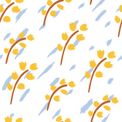 botanical floral seamless pattern. vector flower print. floral background. textile fabric design. 