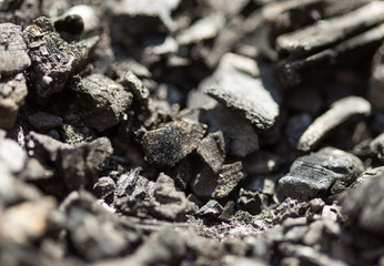 Top view of a coal mine mineral black for background. Used as fuel for industrial coke