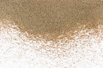 sand on white macro